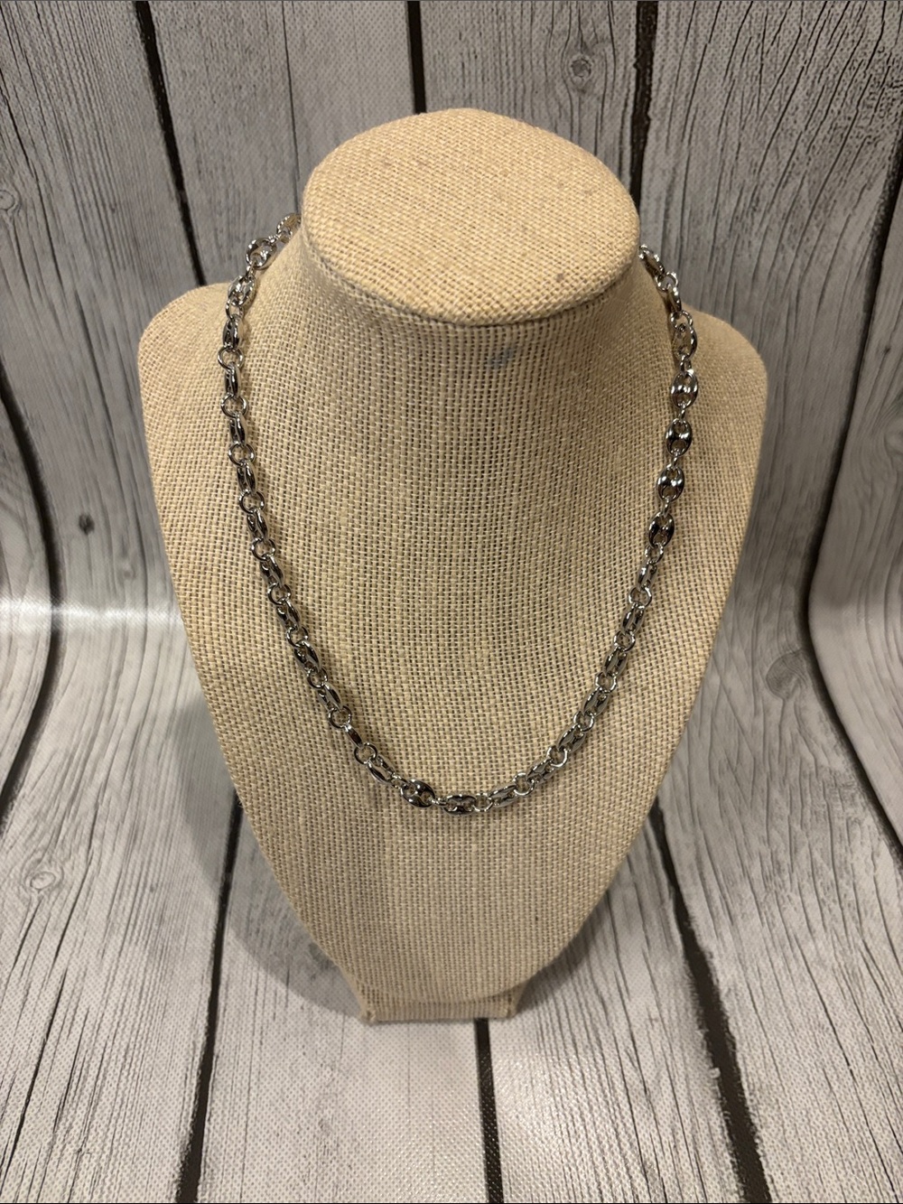 Silver marine Link Necklace lobster claw new